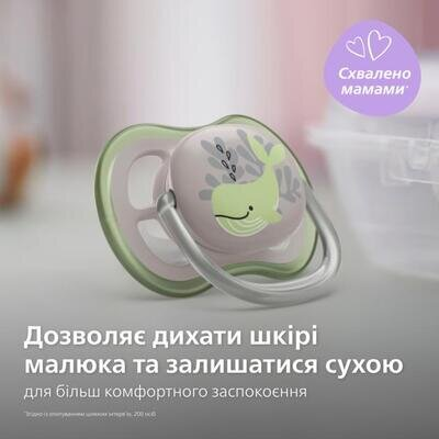 Пустушка силіконова Philips Avent Ultra Air SCF085/60 ортодонтична, 6-18 місяців, 2 шт