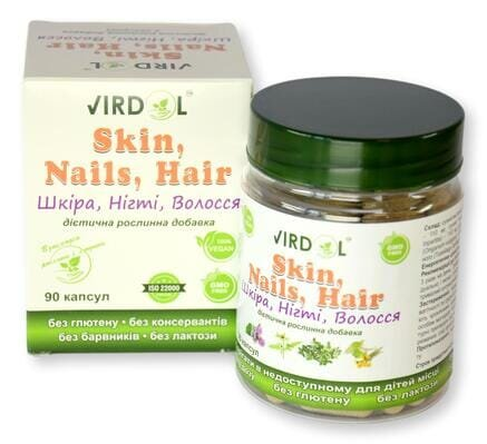 Шкіра, Нігті, Волосся Virdol Skin, Nails & Hair капсули 550 мг №90