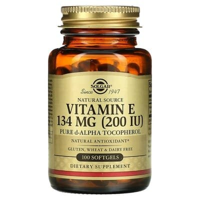 Вітамін Е Solgar Vitamin E 134 мг (200 МО) м'які капсули №100