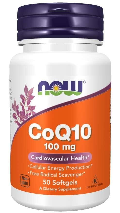 Коензим Q10 NOW CoQ10 100 мг м'які капсули №50
