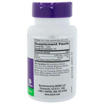 Біотин Natrol Biotin 1000 мкг, 100 таблеток
