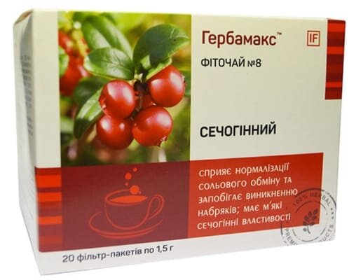Фіточай Гербамакс №8 Мочегонний по 1,5 г №20 у філ.-пак.