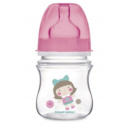 Пляшечка антиколікова Canpol Babies EasyStart "Кольорові звірята" 35/205 з широким отвором, 120 мл