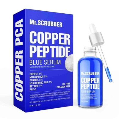 Сироватка для обличчя MR.Scrubber Copper Peptide Blue Serum для боротьби з недоліками, захисту і підтримання природного мікробіому шкіри, 30 мл