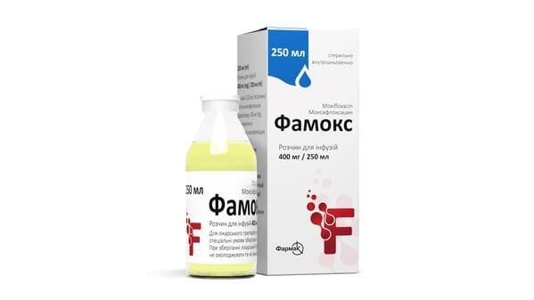 Фамокс розчин д/інф. 400 мг/250 мл по 250 мл у флак.