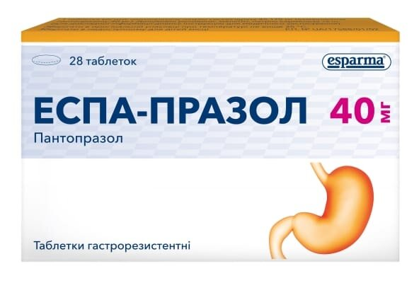 Еспа-празол таблетки гастрорезист. по 40 мг №28 (14х2)