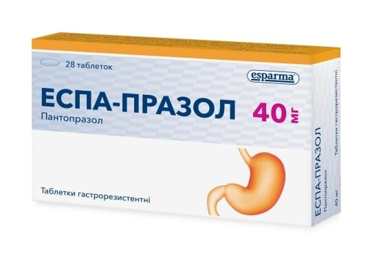 Еспа-празол таблетки гастрорезист. по 40 мг №28 (14х2)