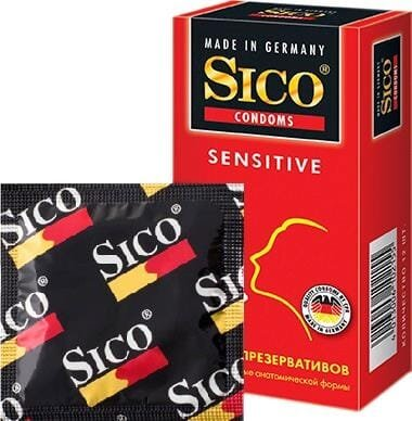 Презервативи Sico Sensitive контурні, анатомічної форми, 12 штук