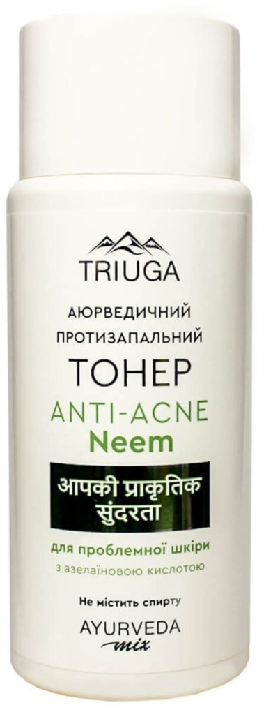 Тонер для обличчя Triuga Ayurveda Mix Anti-Acne Neem аюрведичний протизапальний для проблемної шкіри, 200 мл