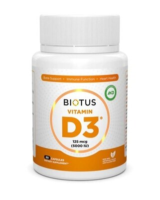 Вітамін D3 Biotus Vitamin D3 капсули по 5000 МО №60