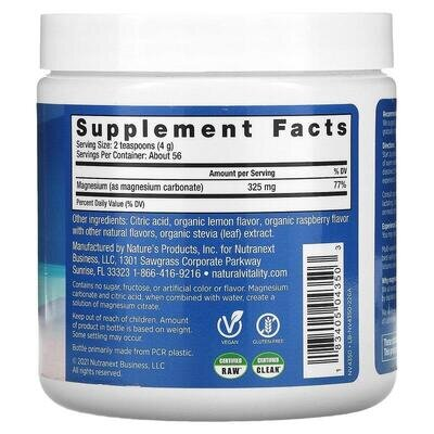Антистрес напій з магнієм Natural Vitality CALM A Magnesium supplement малина та лимон, 226 г