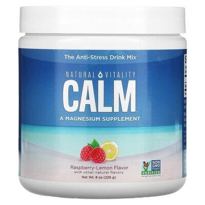 Антистрес напій з магнієм Natural Vitality CALM A Magnesium supplement малина та лимон, 226 г