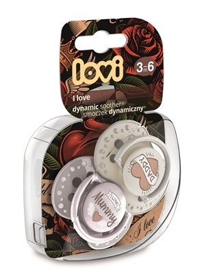 Пустушка силіконова Lovi I love динамічна, 22/867, 3-6 місяців, 2 шт