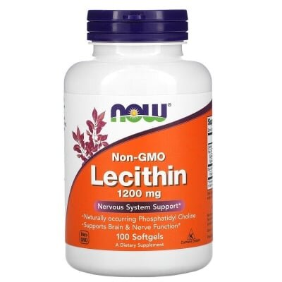 Лецитин NOW Lecithin 1200 мг м'які гелеві капсули №100