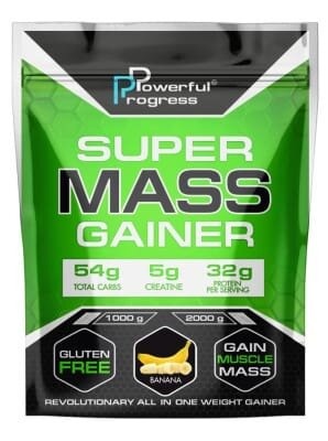 Гейнер Powerful Progress Super MASS банан, 1 кг