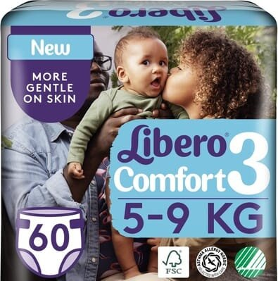 Підгузки Libero Comfort розмір 3, 5-9 кг, 60 шт