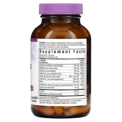 Вітаміни В-комплекс 100 Bluebonnet Nutrition вегетаріанські капсули №100