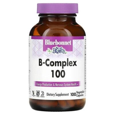 Вітаміни В-комплекс 100 Bluebonnet Nutrition вегетаріанські капсули №100