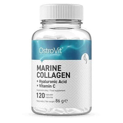 Комплекс для суглобів та зв'язок OstroVit Marine Collagen + Hyaluronic Acid + Vatamin C, 120 капсул