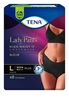 Труси урологічні Tena Lady Pants Plus Black, розмір L, 8 штук