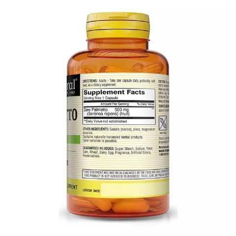 Со Пальметто 500 мг Здоров'я простати Mason Natural Saw Palmetto, 60 капсул