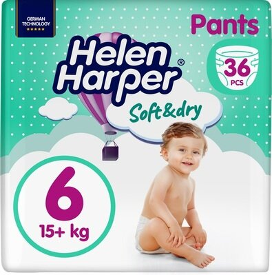 Підгузки-трусики Helen Harper Soft&Dry pants розмір 6 XL +15 кг, 36 шт