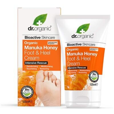 Крем для ніг і п'ят Dr.Organic з медом Манука, 125 мл