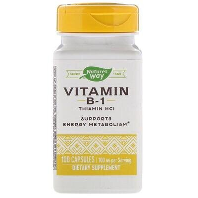 Вітамін B-1 Nature's Way Vitamin B-1 100 мг, 100 капсул
