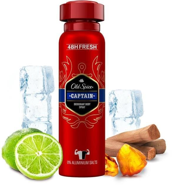 Дезодорант спрей Old Spice Captain 48h для чоловіків, 150 мл