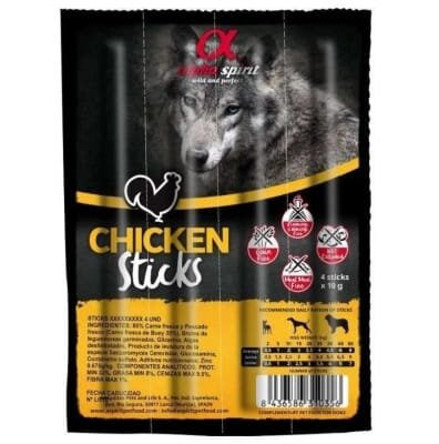 Ласощі напіввологі для собак Alpha Spirit DOG Sticks Chicken, 4 штуки (40 г)