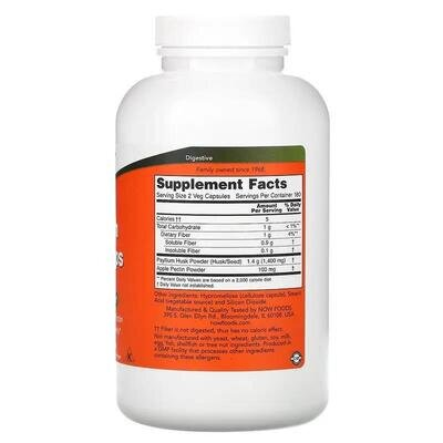 Псилліум (лушпиння насіння подорожника) NOW Psyllium Husk Caps 700 мг вег. капсули №360