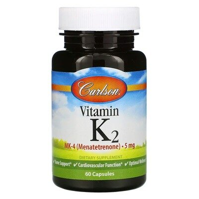 Вітамін K2 MK-4 Carlson Labs Vitamin K2 (MK-4) 5 мг, 60 капсул