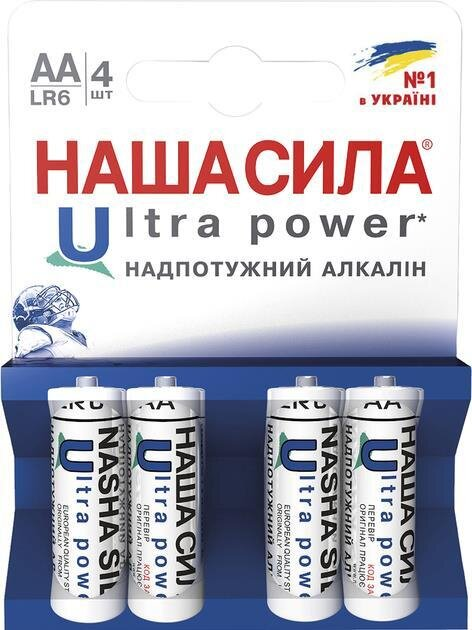 Батарейка Наша Сила Ultra Power LR6, 4 штуки