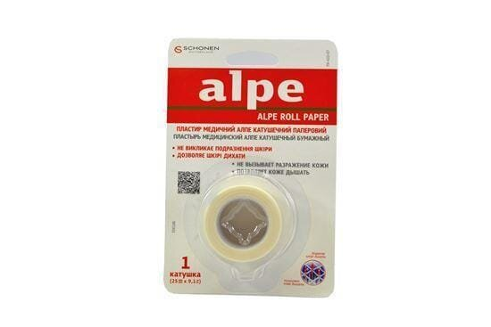 Пластир медичний Alpe Roll Clear на паперовій основі 2,5 см х 9,1 м, котушка, 1 штука