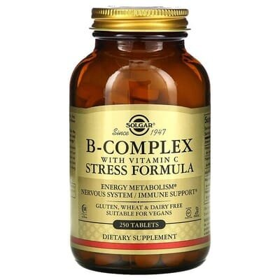 Вітаміни групи В з вітаміном С Solgar B-Complex with Vitamin C Stress Formula таблетки №250