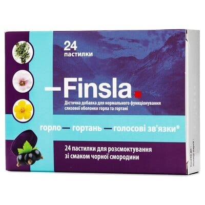 Фінсла пастилки зі смаком чорної смородини №24
