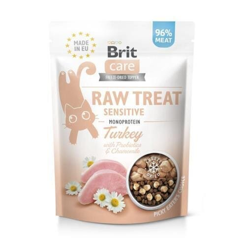 Ласощі для кішок Brit Care Raw Treat Sensitive з індичкою, 40 г