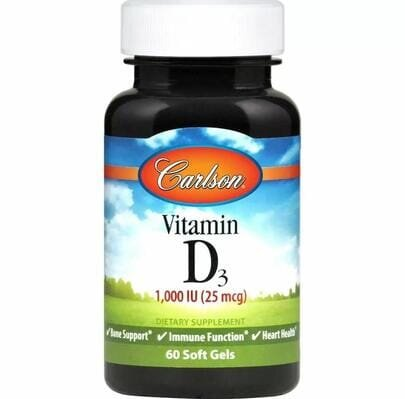 Вітамін Д Carlson Labs Vitamin D 1000 МО, 60 капсул