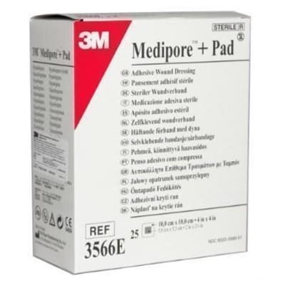 Пов'язка пластирна для закриття ран Mediporе + Pad (3566Е) 10 см х 10 см адгезивна, 1 штука