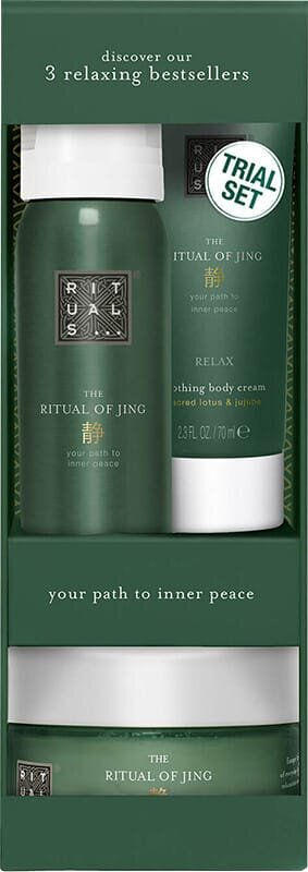 Подарунковий набір Rituals The Ritual Of Jing Trial Set (Гель-піна 50 мл + Скраб 125 мл + Крем 70 мл)