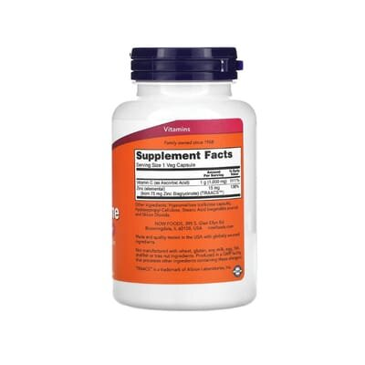 Вітамін С-1000 Цинк Імун NOW C-1000 Zinc Immune вег. капсули №90
