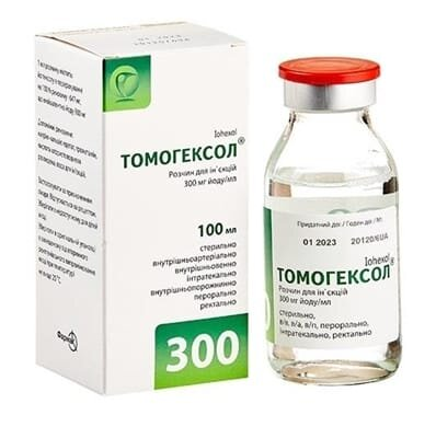 Томогексол розчин д/ін. 300 мг йоду/мл по 100 мл №1 у флак.