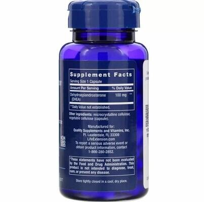 ДГЕА Life Extension DHEA 100 мг, 60 капсул