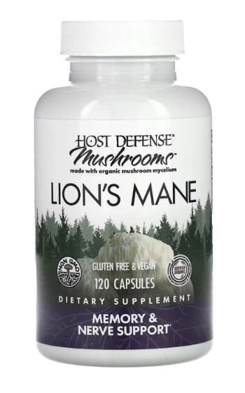 Гриб їжовик гребінчастий (Левова Грива) Host Defense Lion's Mane, Fungi Perfecti, 120 капсул