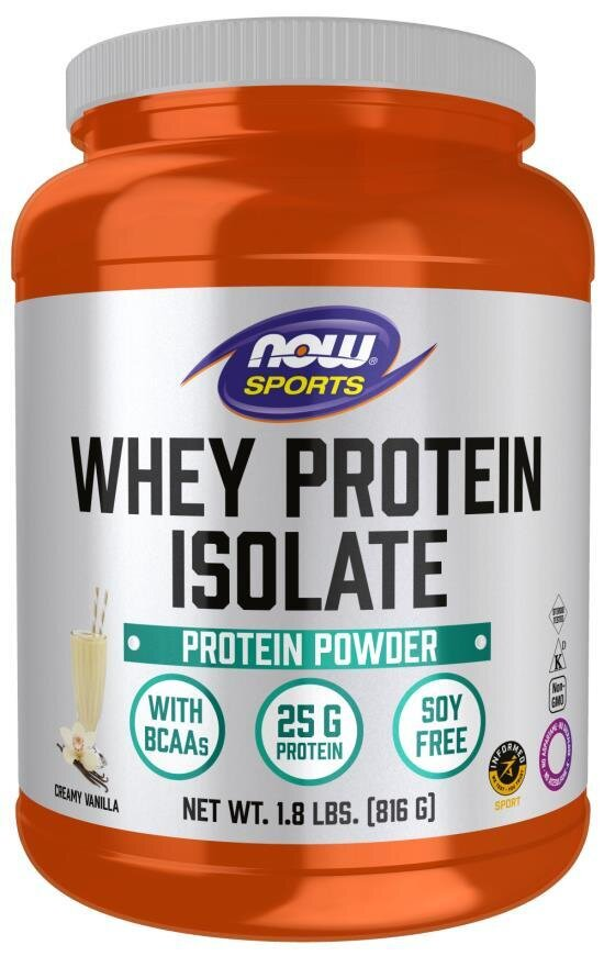 Ізолят сироваткового протеїну NOW Sports Whey Protein Isolate ваніль, 816 г