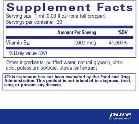 Вітамін B12 Pure Encapsulations B12 рідина 1000 мкг, 30 мл
