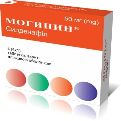 Могинин таблетки, в/плів. обол. по 50 мг №4