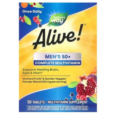 Мультивітаміни для чоловіків 50+ Nature's Way Alive! Men's 50+, 50 таблеток