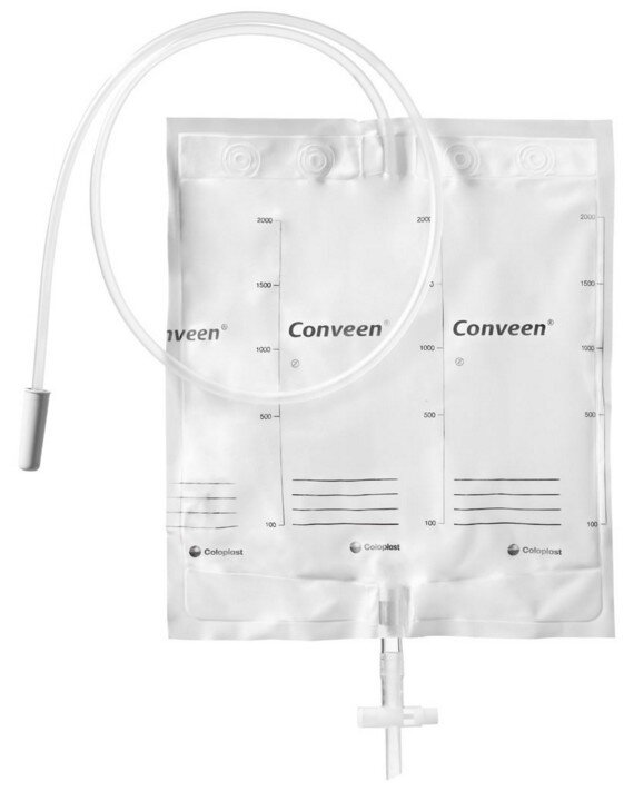Сечоприймач Coloplast Conveen Basic 21804 приліжковий, дренажна трубка 100 см, 2000 мл, 30 штук