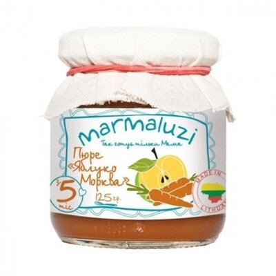 Пюре фруктово-овочеве Marmaluzi Яблуко-Морква, 125 г